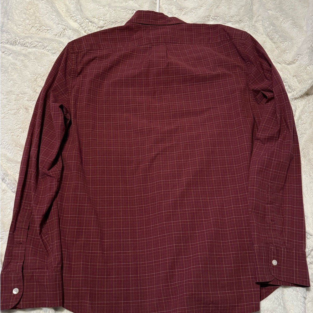 J. Crew Men’s Long Sleeve Slim Red Plaid Button Down Dress Shirt - Picture 3 of 3